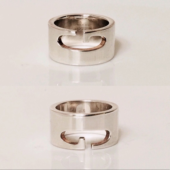 Gucci Sterling Silver Open Cutout G Ring - Picture 2 of 5
