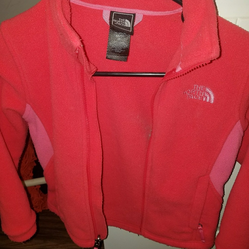Girls size 6 pink northface jacket