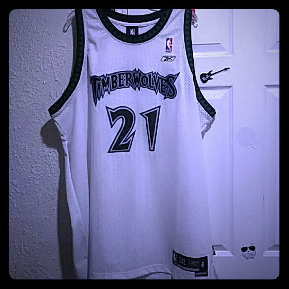 Reebok Timberwolves jersey number 21 Garnett