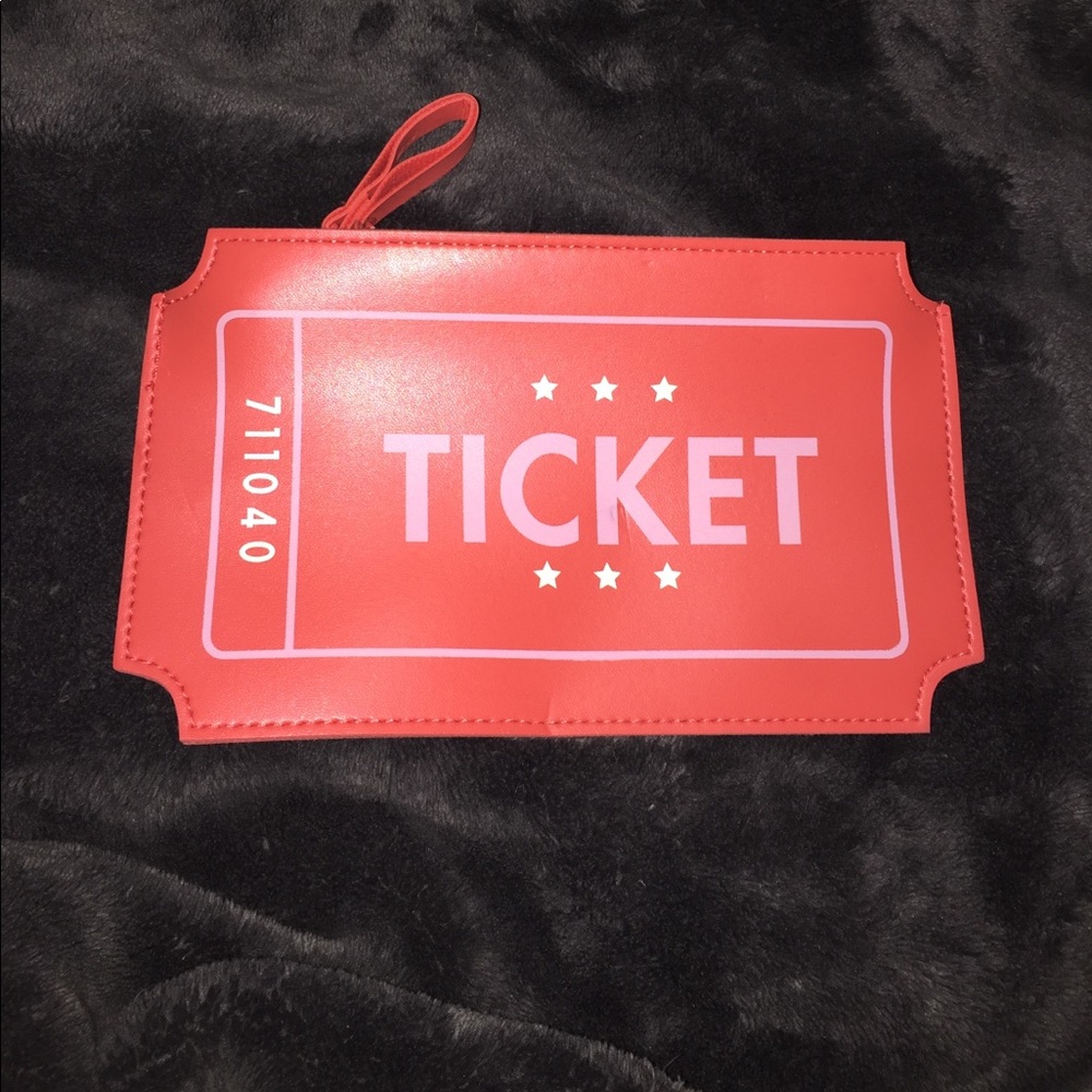 Small Makeup Bag. Movie Ticket.