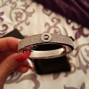 Michael Kors Silver Bangle with Rhinestones