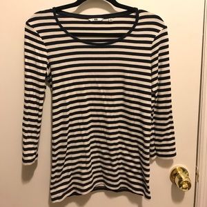 Uniqlo Navy and White Striped Shirt