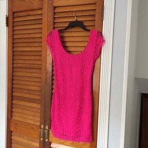 Pink lace dress