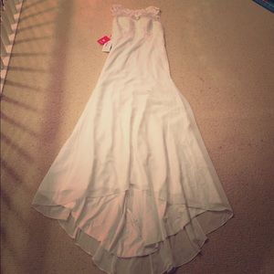 Chiffon Lace Wedding Dress With Bow