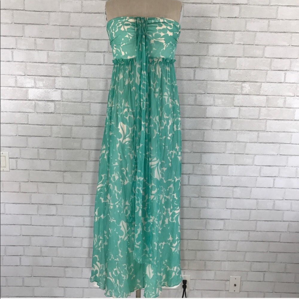 J. Crew white blue wedding Silk Maxi dress size 8