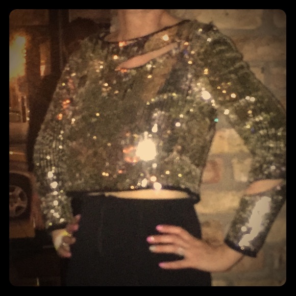 Sequin crop top - Picture 1 of 4