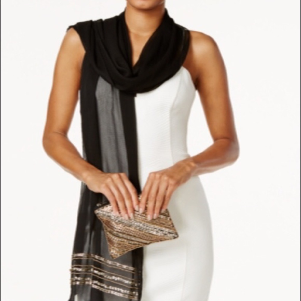 Vince Camuto Embellished Evening Wrap & Clutch