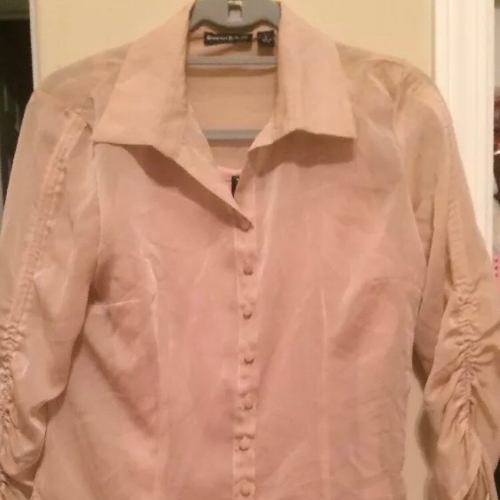 Essentials by Milano Sheer Pink Top Sz S EUC