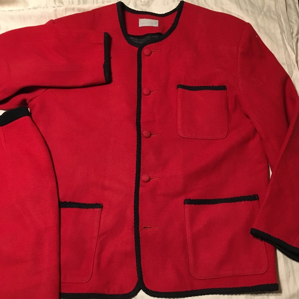 Esprit Classic Red and Black wool suit