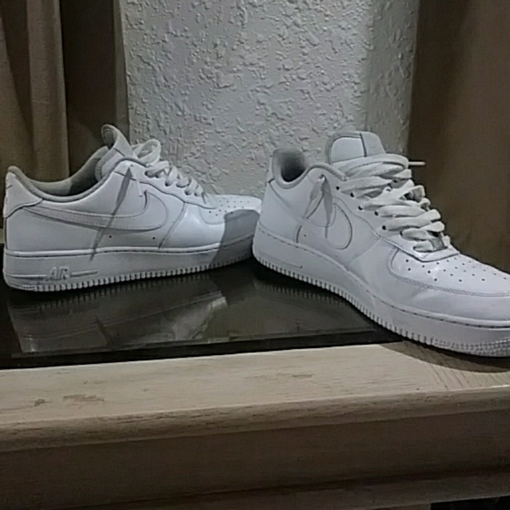 White low top Nike Air Forces