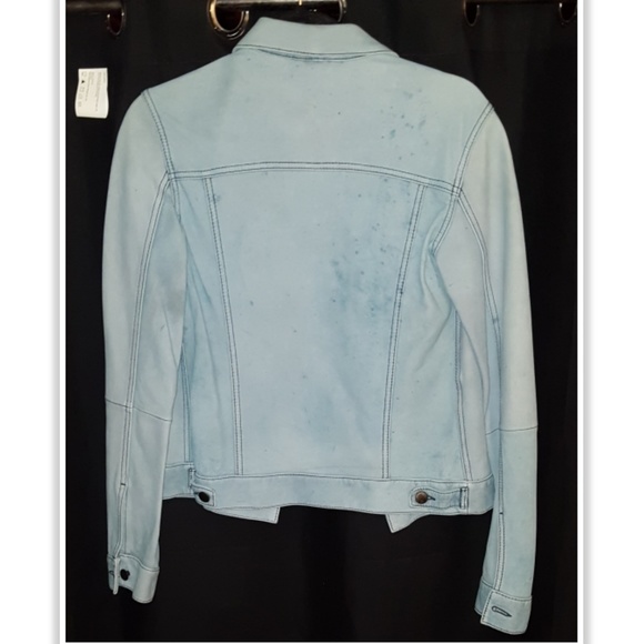 NEW Leather Derek Lam 10 Crosby Jean Jacket Blue - Picture 4 of 8