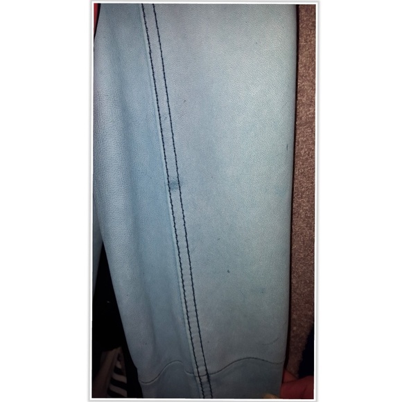 NEW Leather Derek Lam 10 Crosby Jean Jacket Blue - Picture 6 of 8