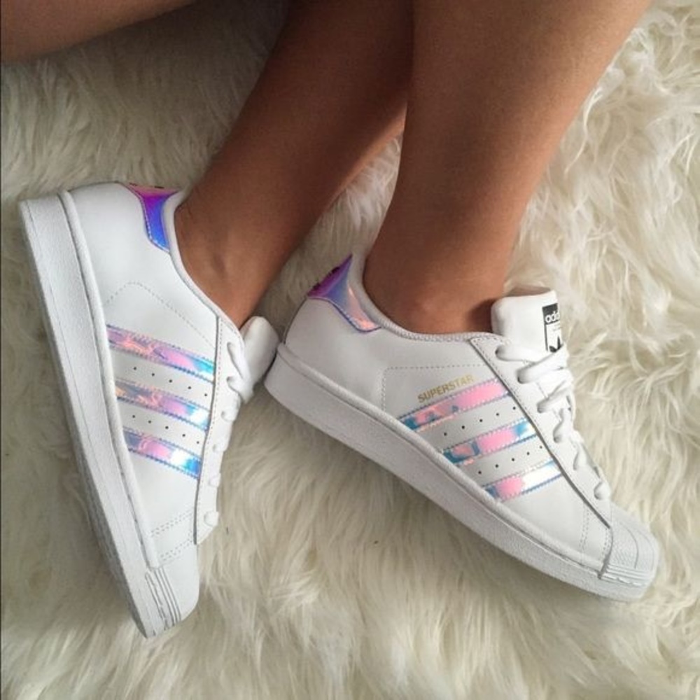 Adidas superstar holographic sneakers