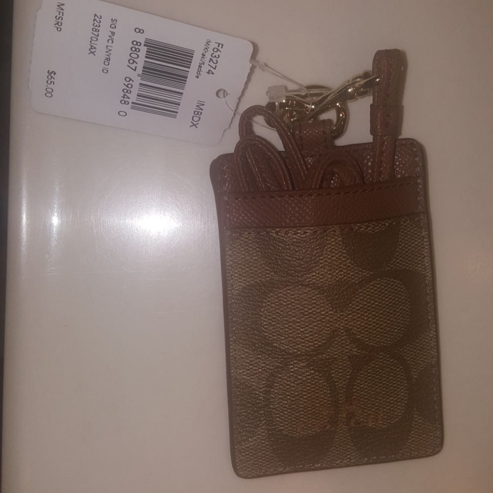 Authentic leather Coach ID holder