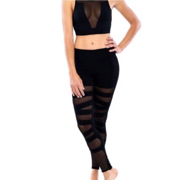 ♥️ HP ♥️ Mesh Panel Ballerina Laceup Legging - Picture 3 of 4