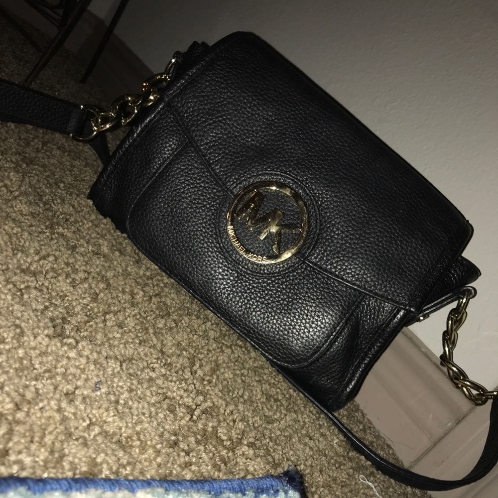 Michael Kors Black Leather Shoulder Bag