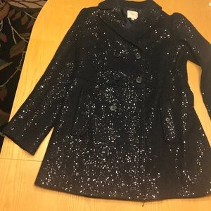Navy Blue Sequin Coat