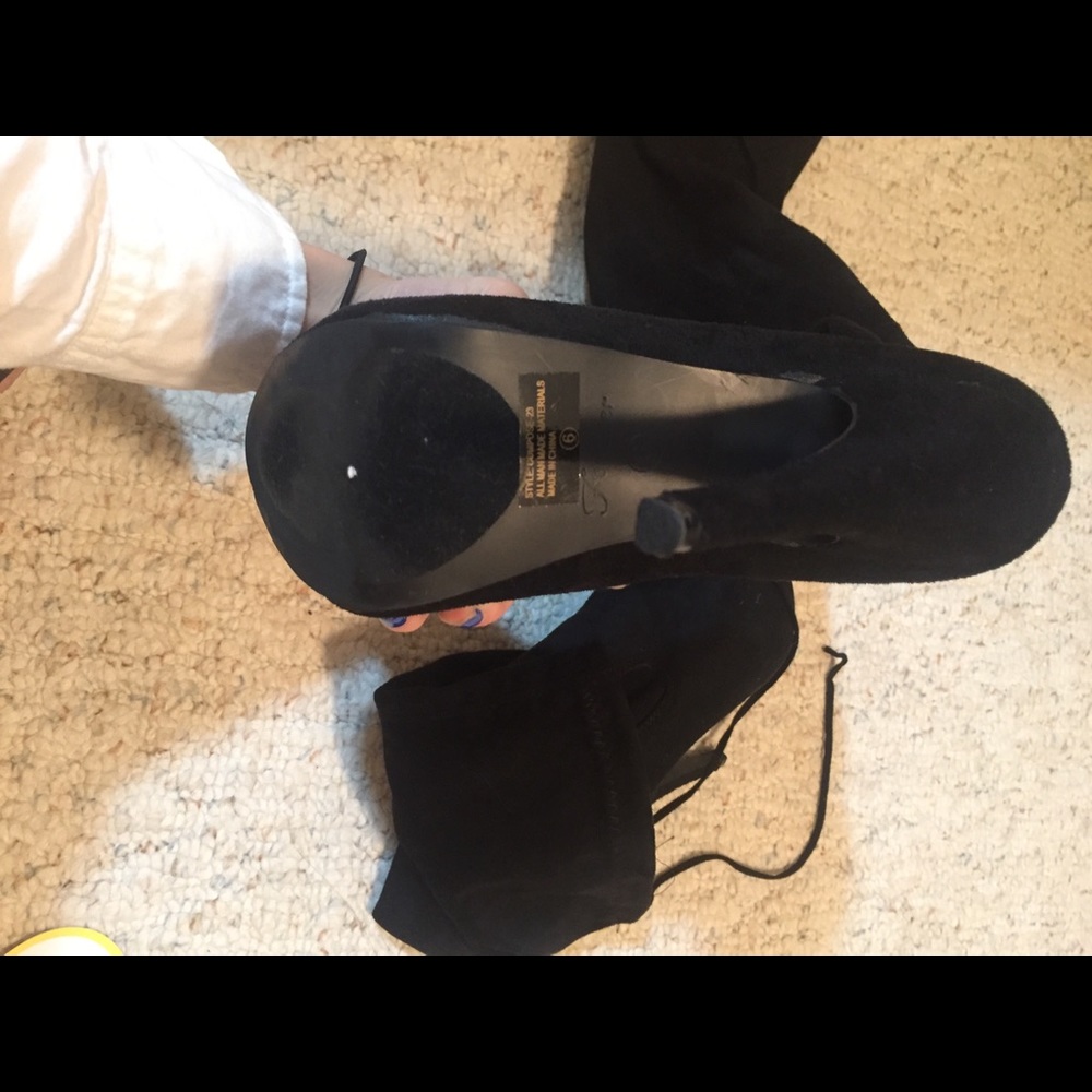 Black Knee High Heel Boots