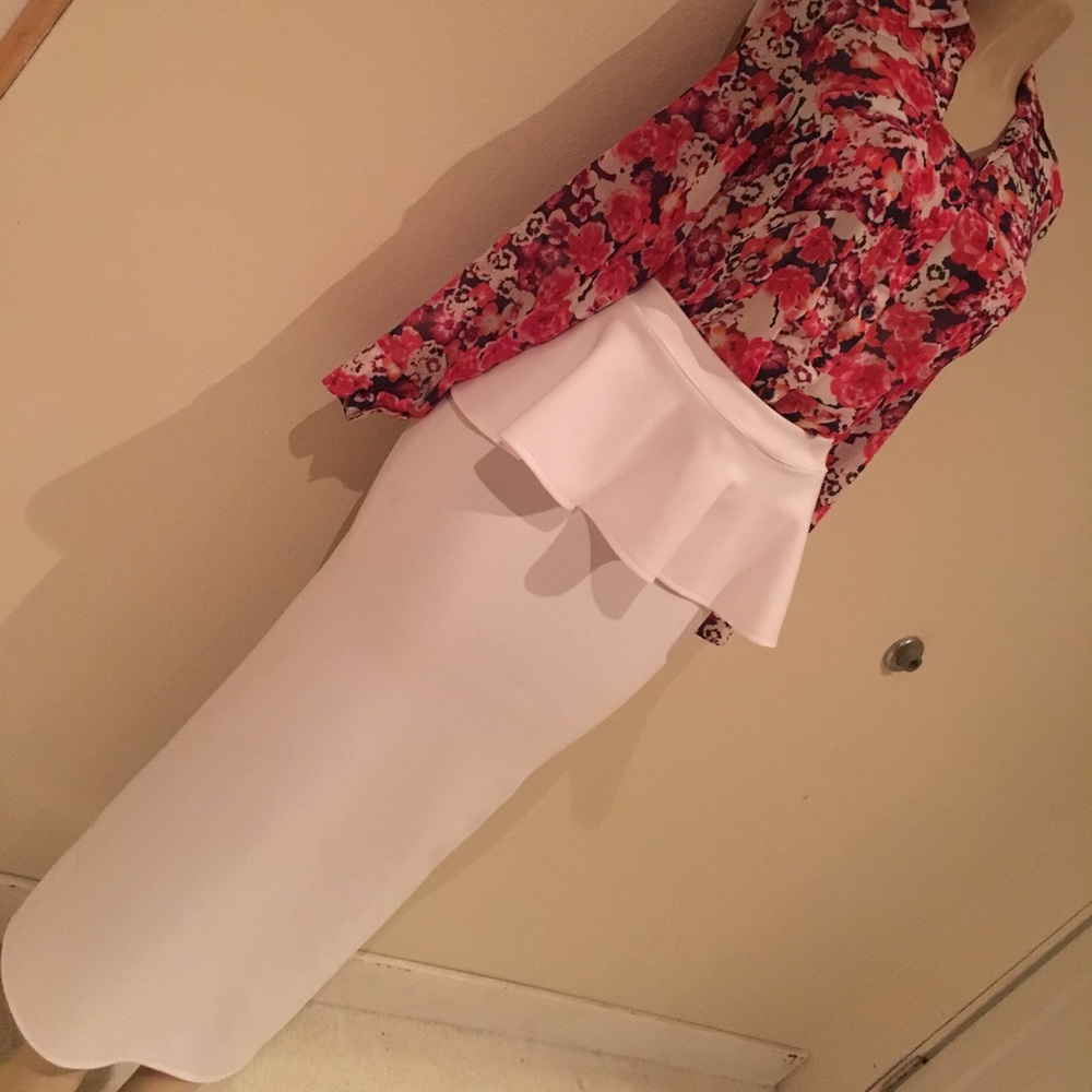 Peplum skirt long maxi  Small