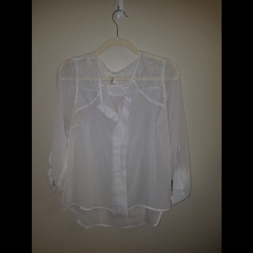Off-White Sheer and Lace Tunic
