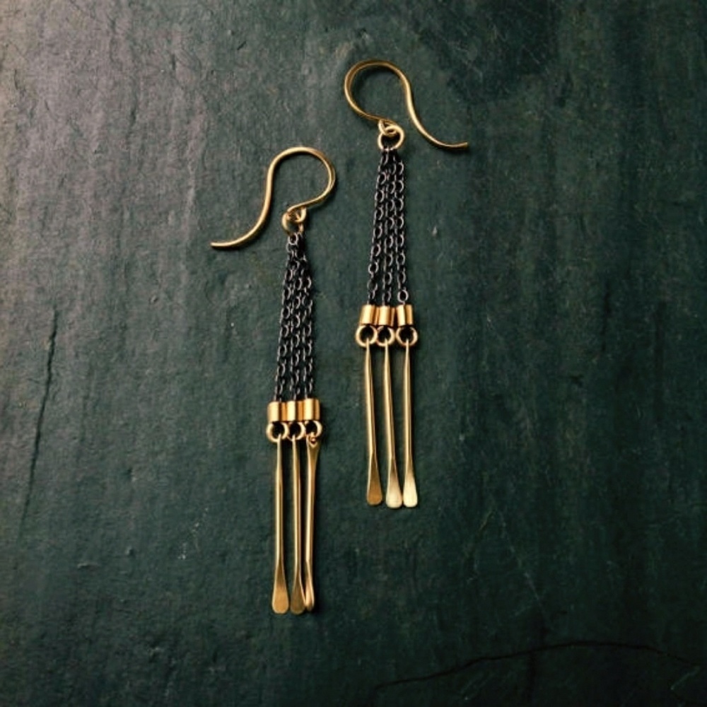 "Modern Movement"- Solid Brass Earings