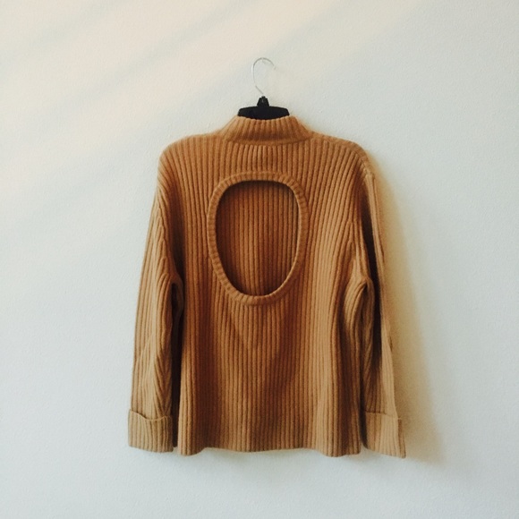 TOPSHOP Cutout Wool Blend Sweater - Picture 2 of 7