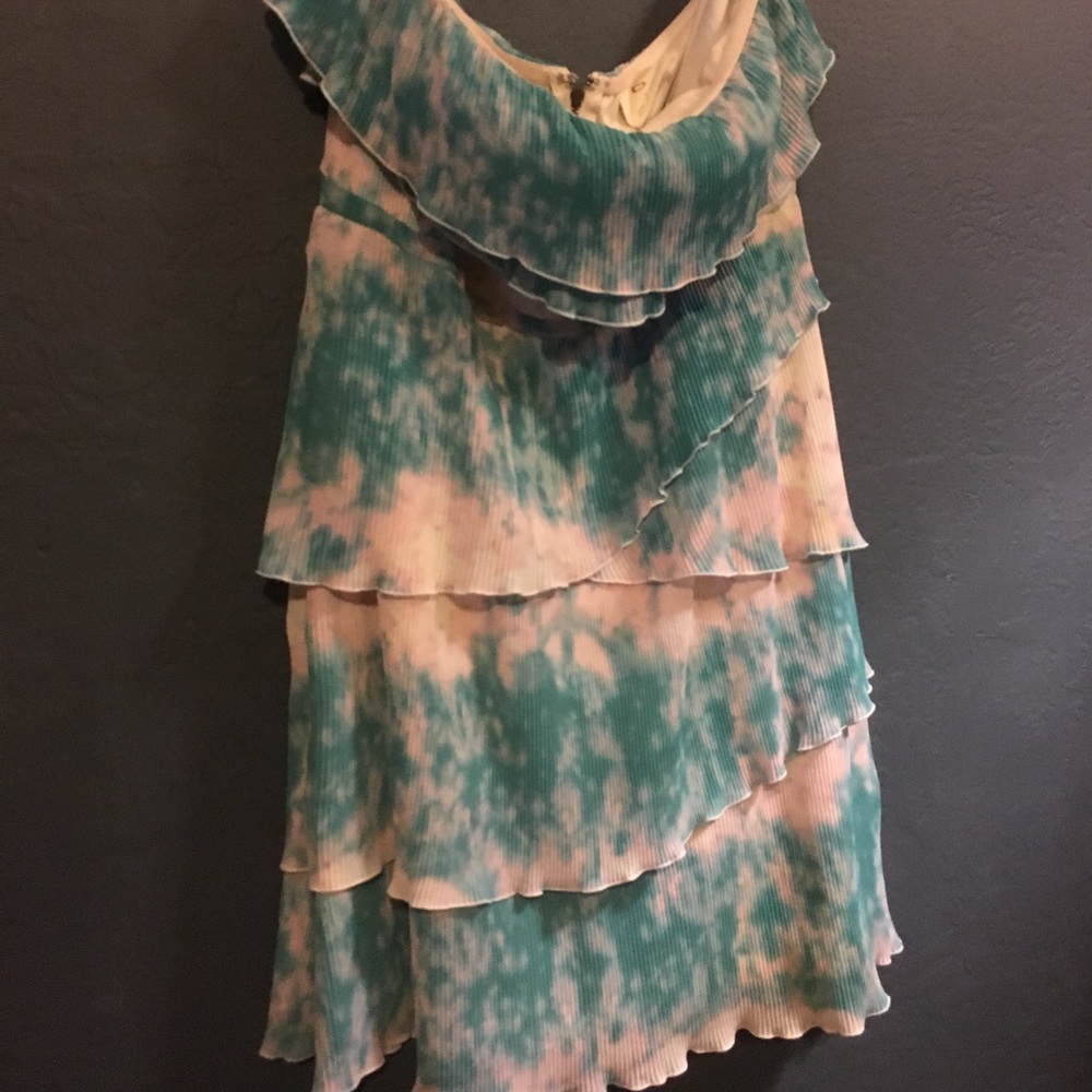 Tie dye strapless dress