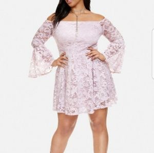Lace Off the Shoulder Flare Dress 