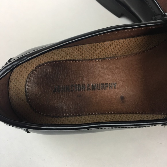 Johnston and Murphy Black Slip on Loafers Sz 10
