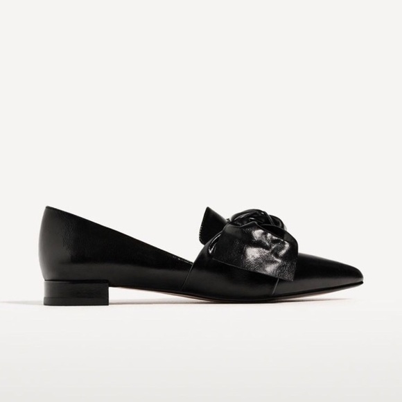 Zara black flats with bow - Picture 2 of 5