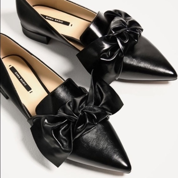 Zara black flats with bow - Picture 4 of 5