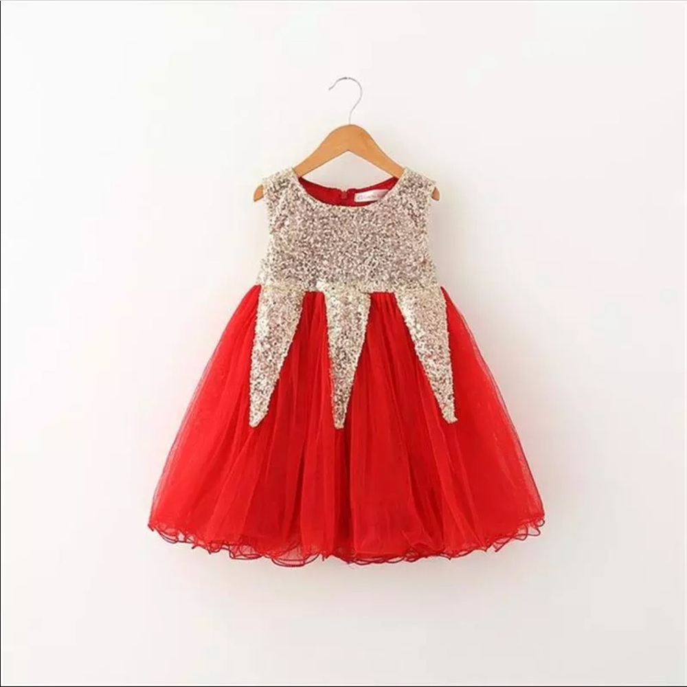 Red dress,girl red dress, gold dress, girl gown