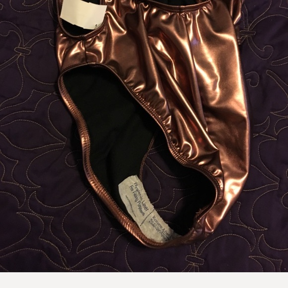 Metallic Bronze high cut one piece swim suit. SOLD - Picture 6 of 8