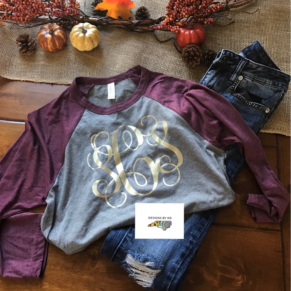Monogrammed raglan