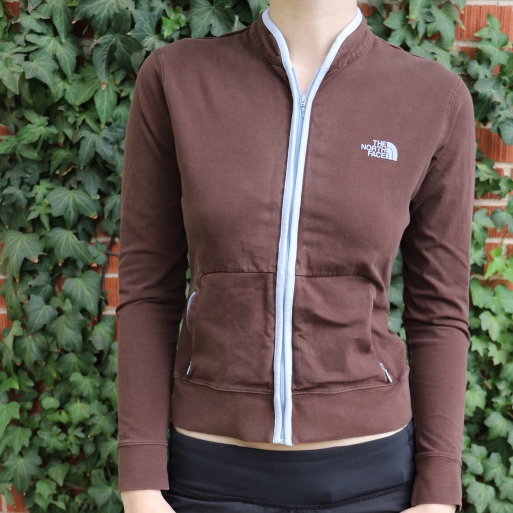 {North Face} Brown Zip Up Jacket