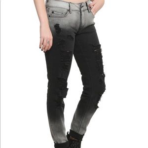 Hot topic blackheart faded ripped skinny jeans