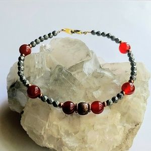 Carnelian Bracelet Natural Stones Men's Unisex