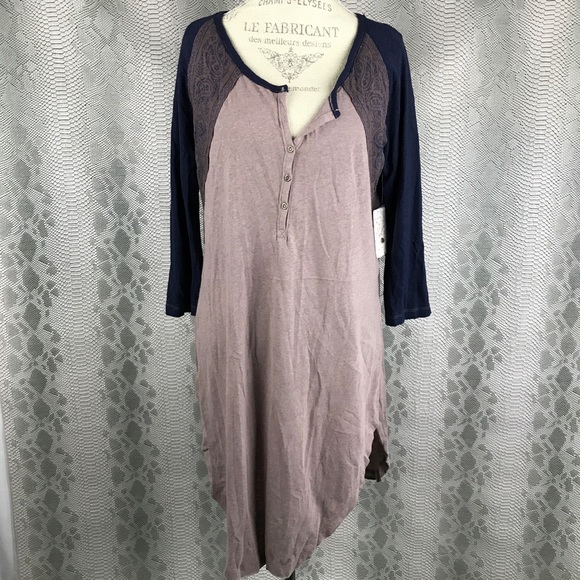 Free people purple crochet back detail tunic - Picture 2 of 7