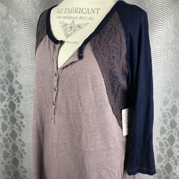 Free people purple crochet back detail tunic - Picture 3 of 7