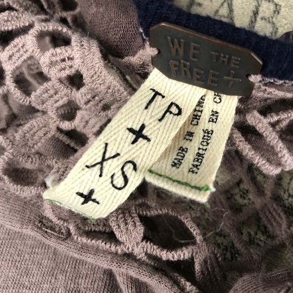 Free people purple crochet back detail tunic - Picture 6 of 7