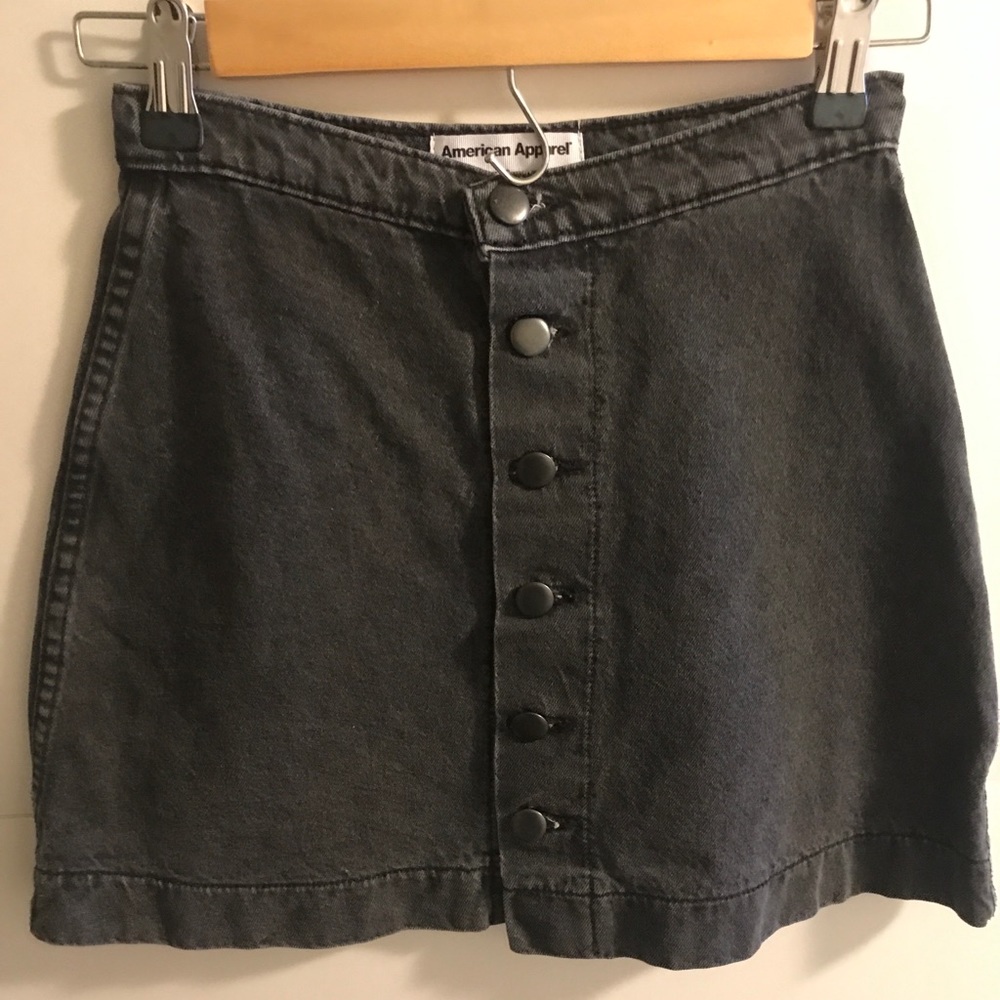 AMERICAN APPAREL: black denim circle skirt
