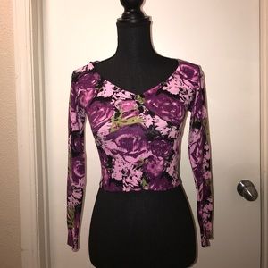 Floral Crop Sweater by Forever 21