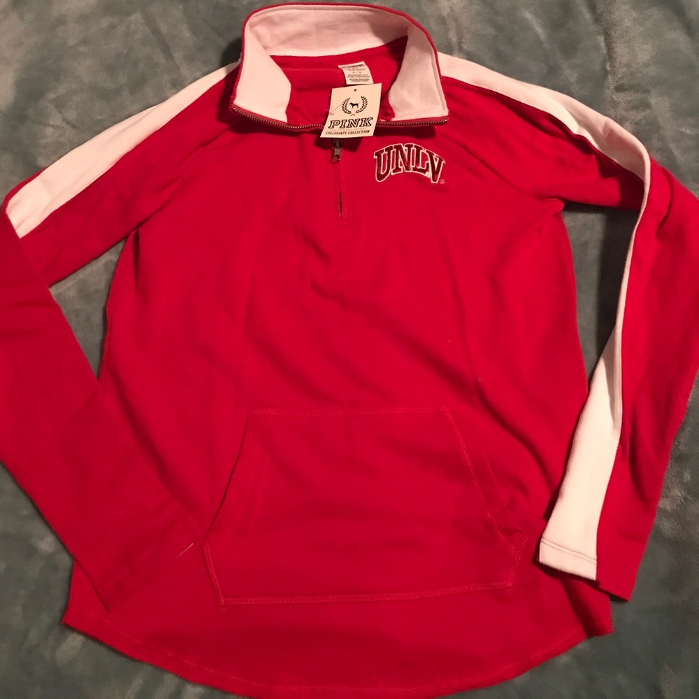 VS PINK UNLV 3/4 ZIP Bling Sweater “SOLD OUT HTF”