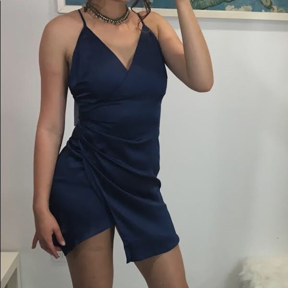 Blue Silk Dress - Picture 1 of 4