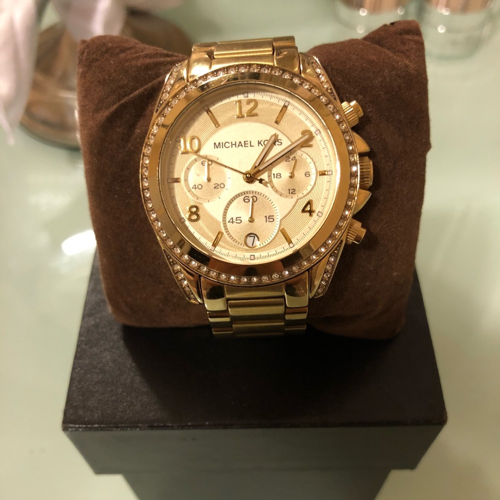 Michael kors gold watch with diamonds