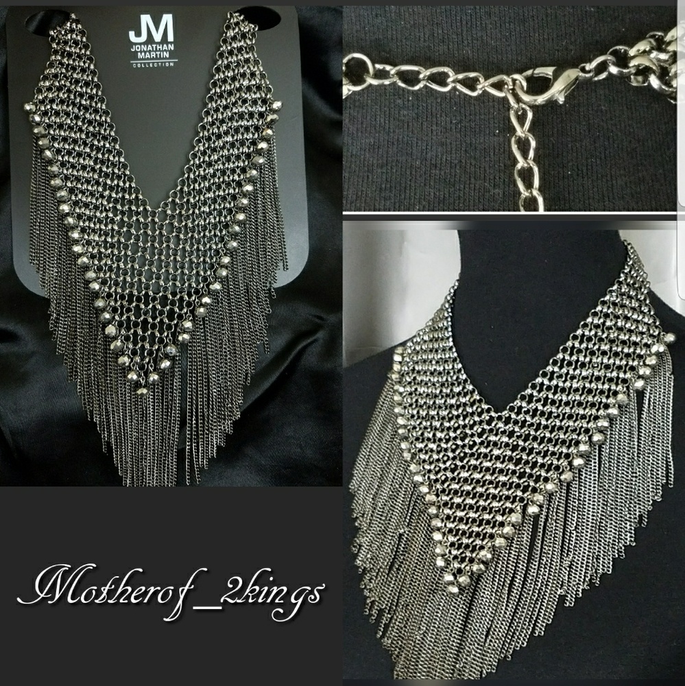 💥LAST ONE💥GUNMETAL WOVEN CHAIN LINK NECKLACE - Picture 3 of 4