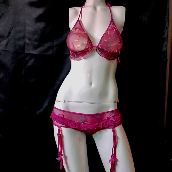 MESH BRA AND PANTY SET - Picture 1 of 4