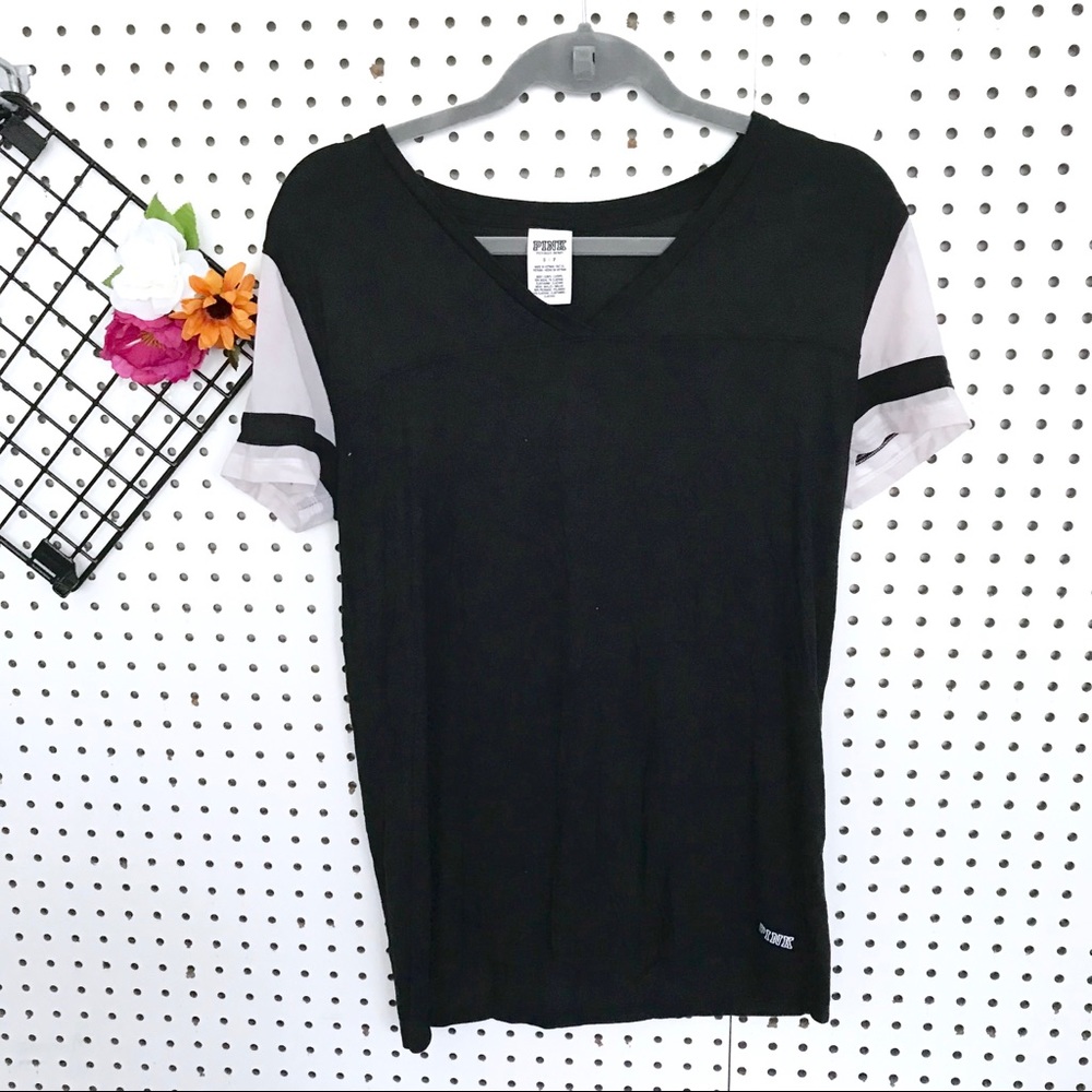 PINK Victoria’s Secret Black Mesh Shirt