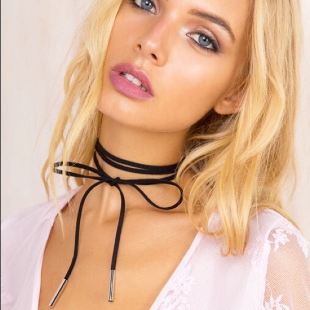 Black suede wrap around choker
