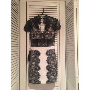 Black & White Bebe Lace Dress